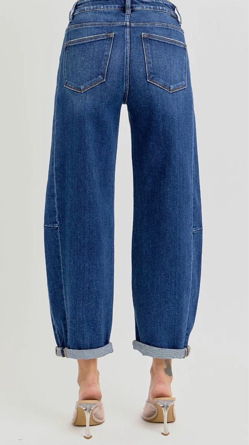 Risen Barrel Jeans in Dark Denim