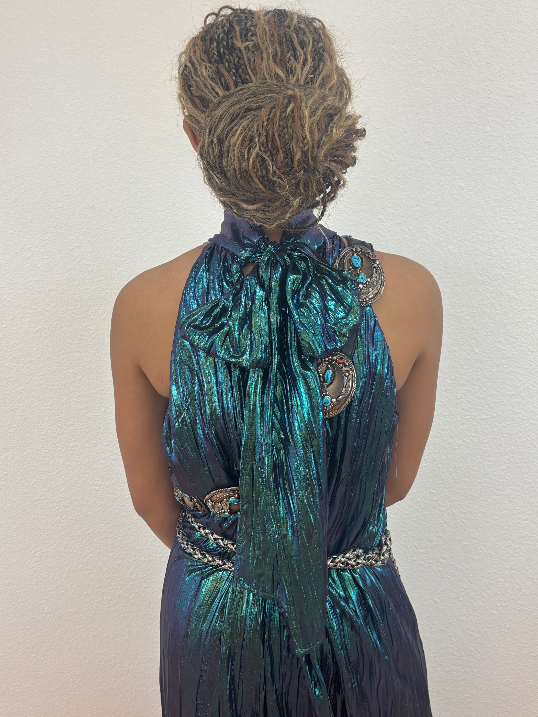 Metallic Jumpsuit - Turquoise