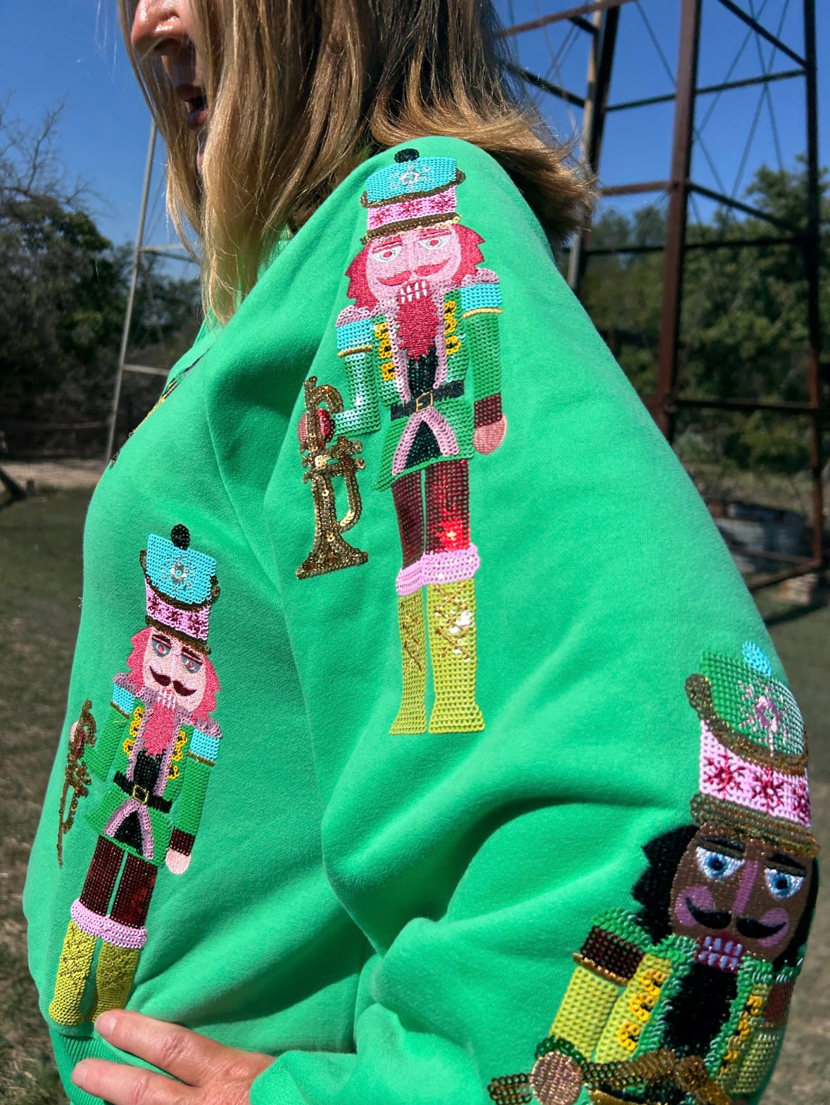 Queen of Sparkles Green Nutcracker Band Sweatshirt