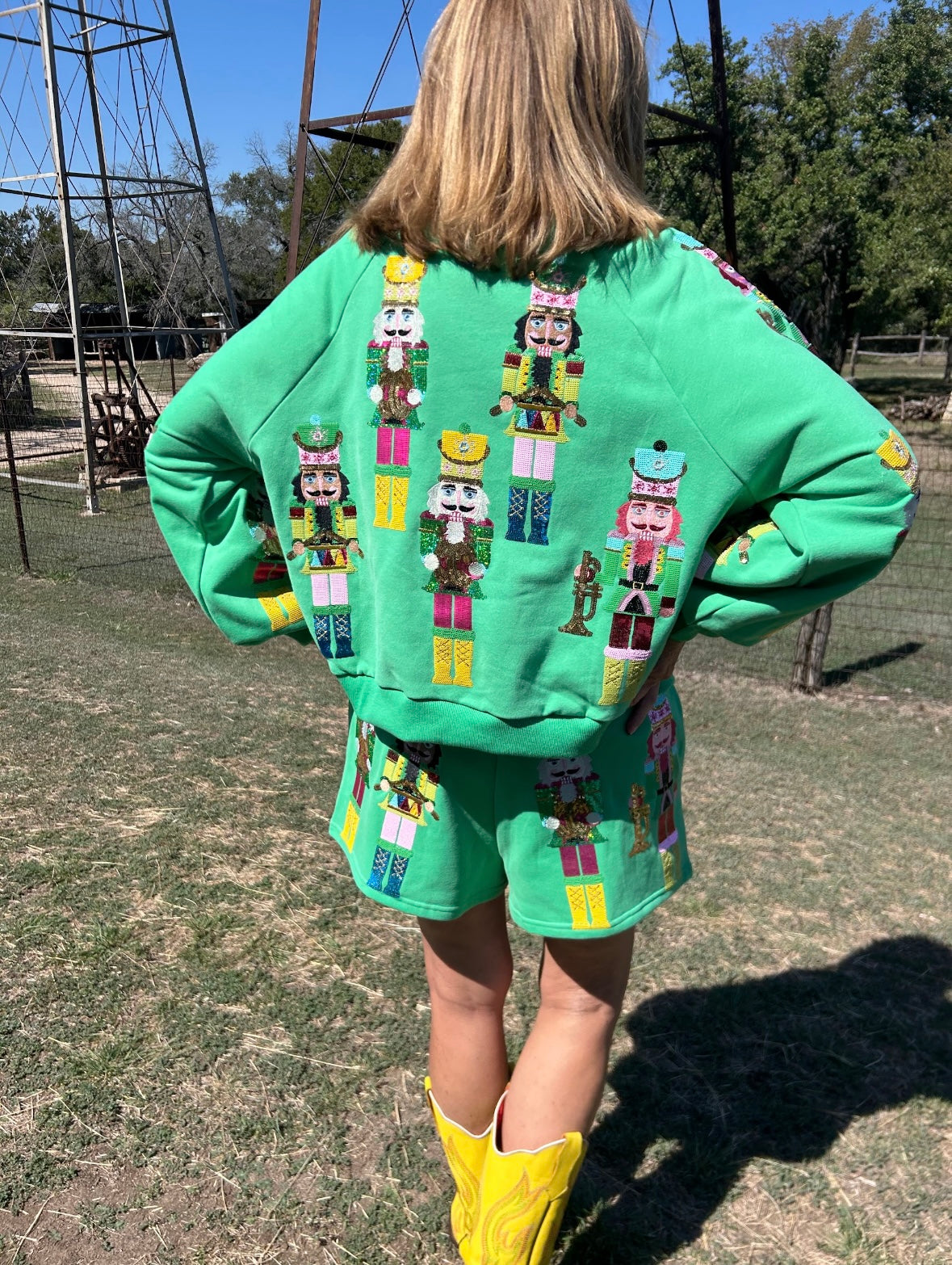 Queen of Sparkles Green Nutcracker Band Sweatshirt