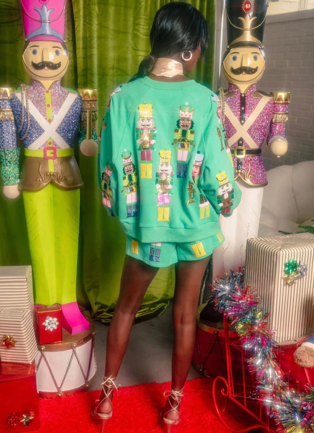 Queen of Sparkles Green Nutcracker Band Sweatshirt