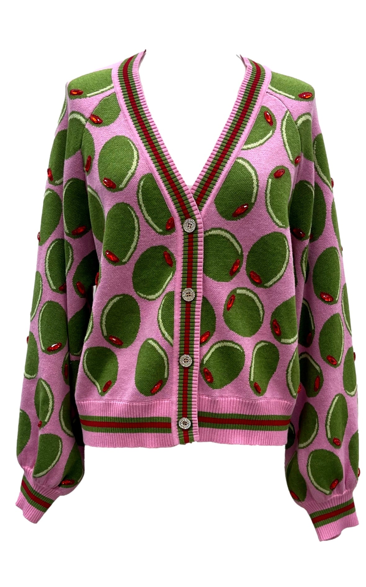 Queen of Sparkles Pink Olive Cardigan