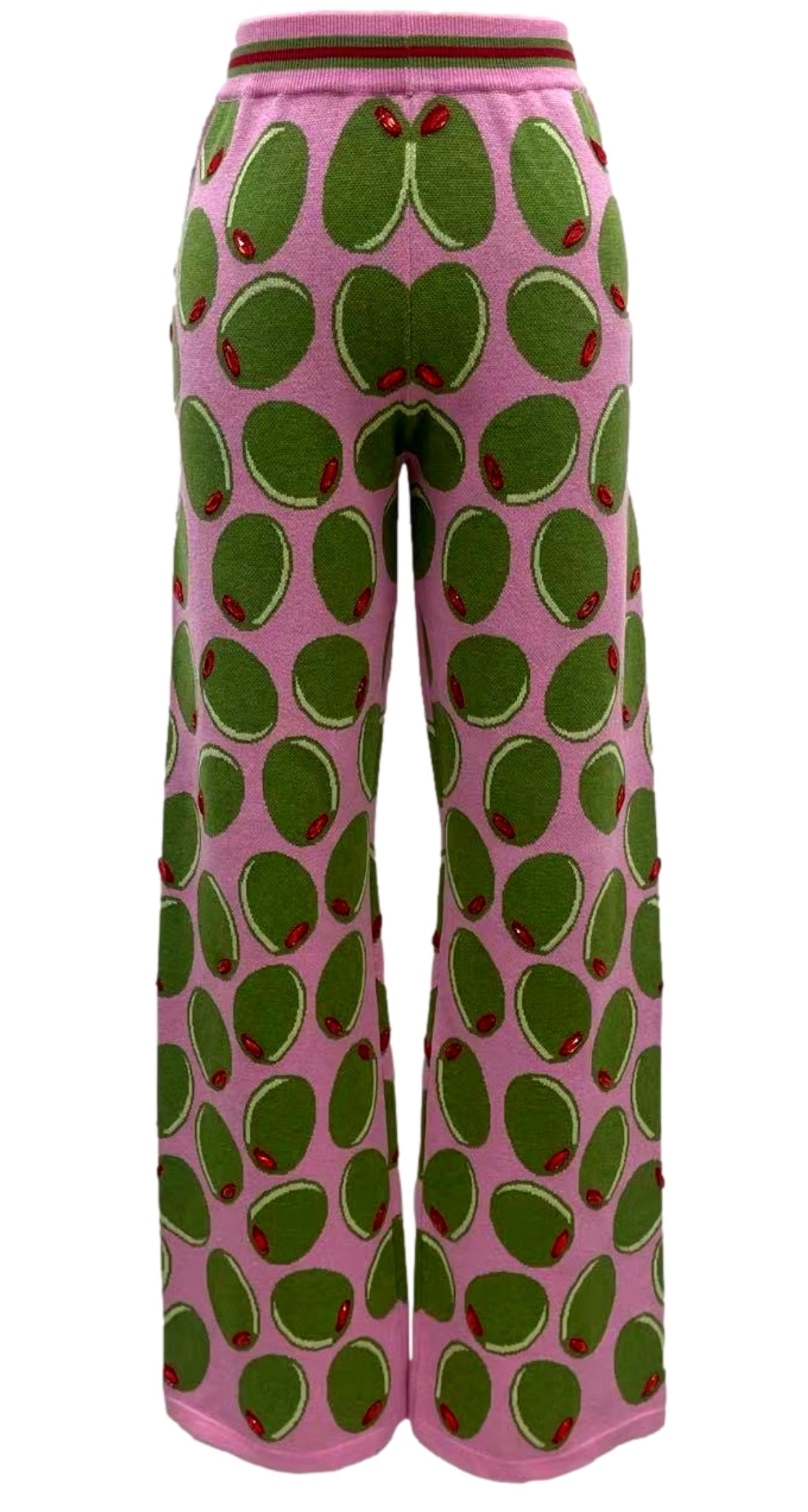 Queen of Sparkles Pink Olive Knit Pants