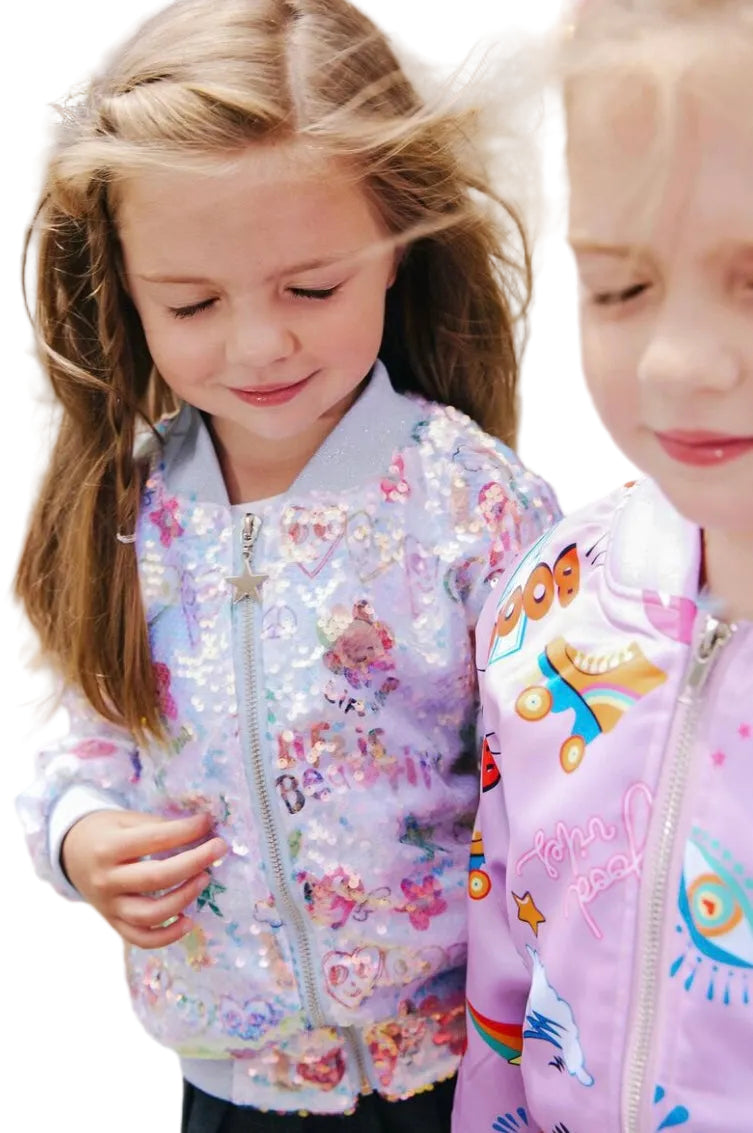 Kids Sequin Bomber Jacket