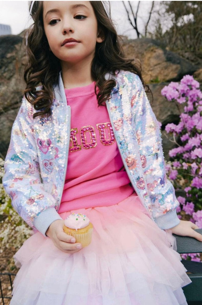 Kids Sequin Bomber Jacket by Lola and the Boys