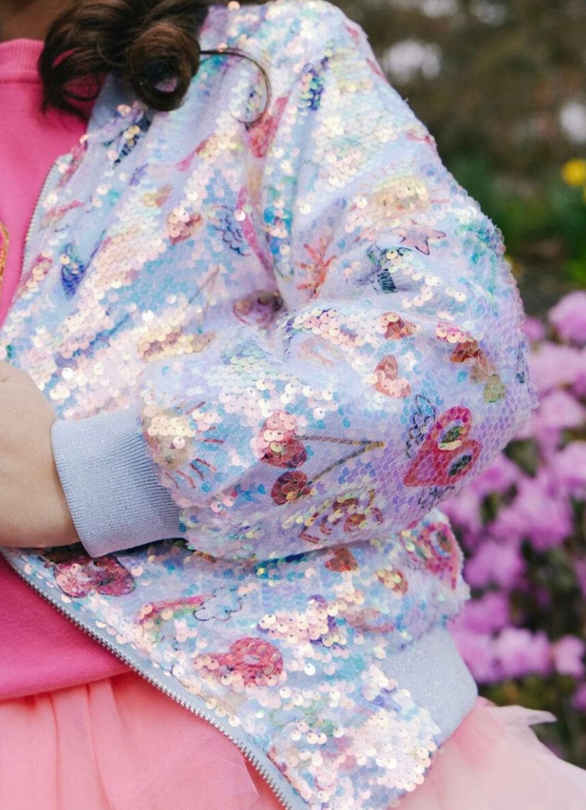 Kids Sequin Bomber Jacket by Lola and the Boys