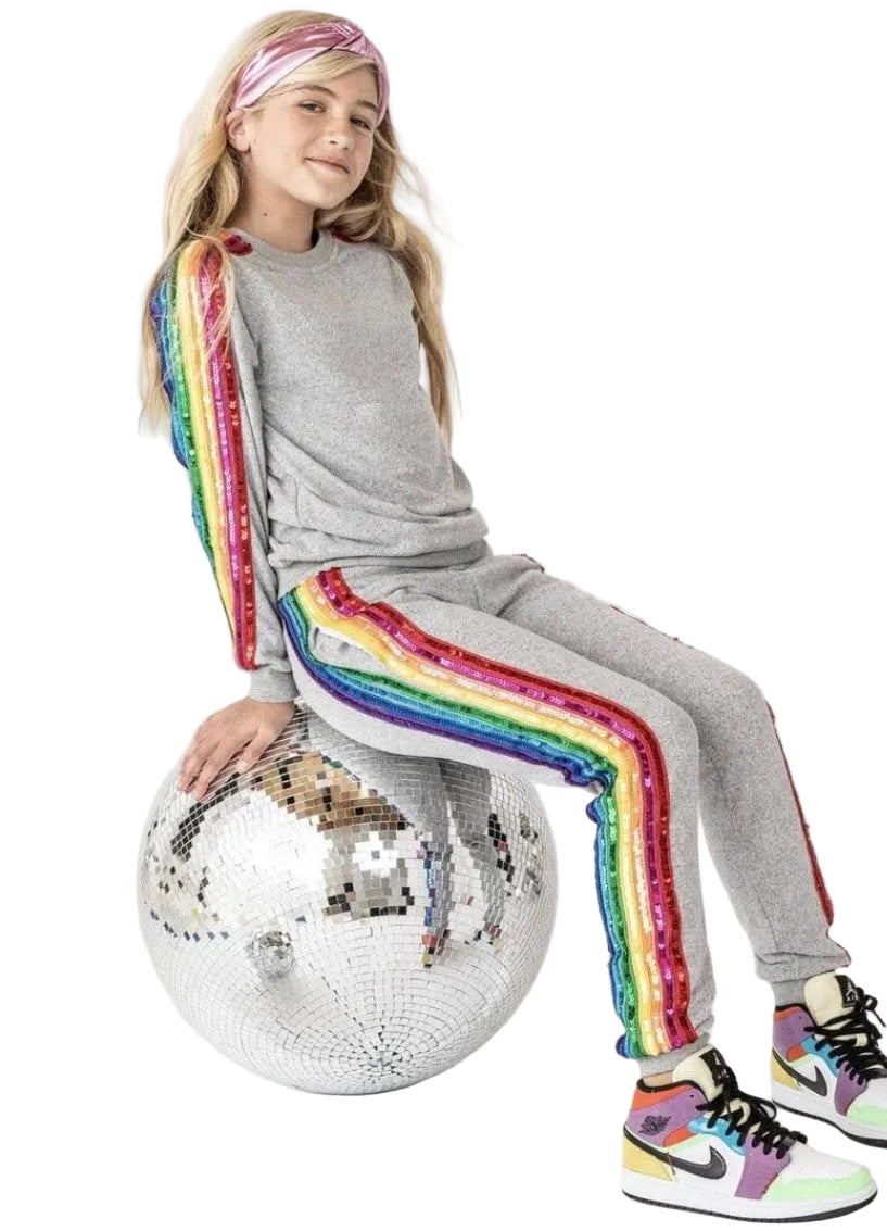 Kids Grey Rainbow Track Suit