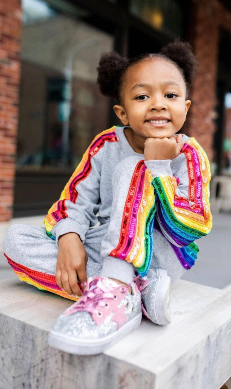Kids Grey Rainbow Track Suit