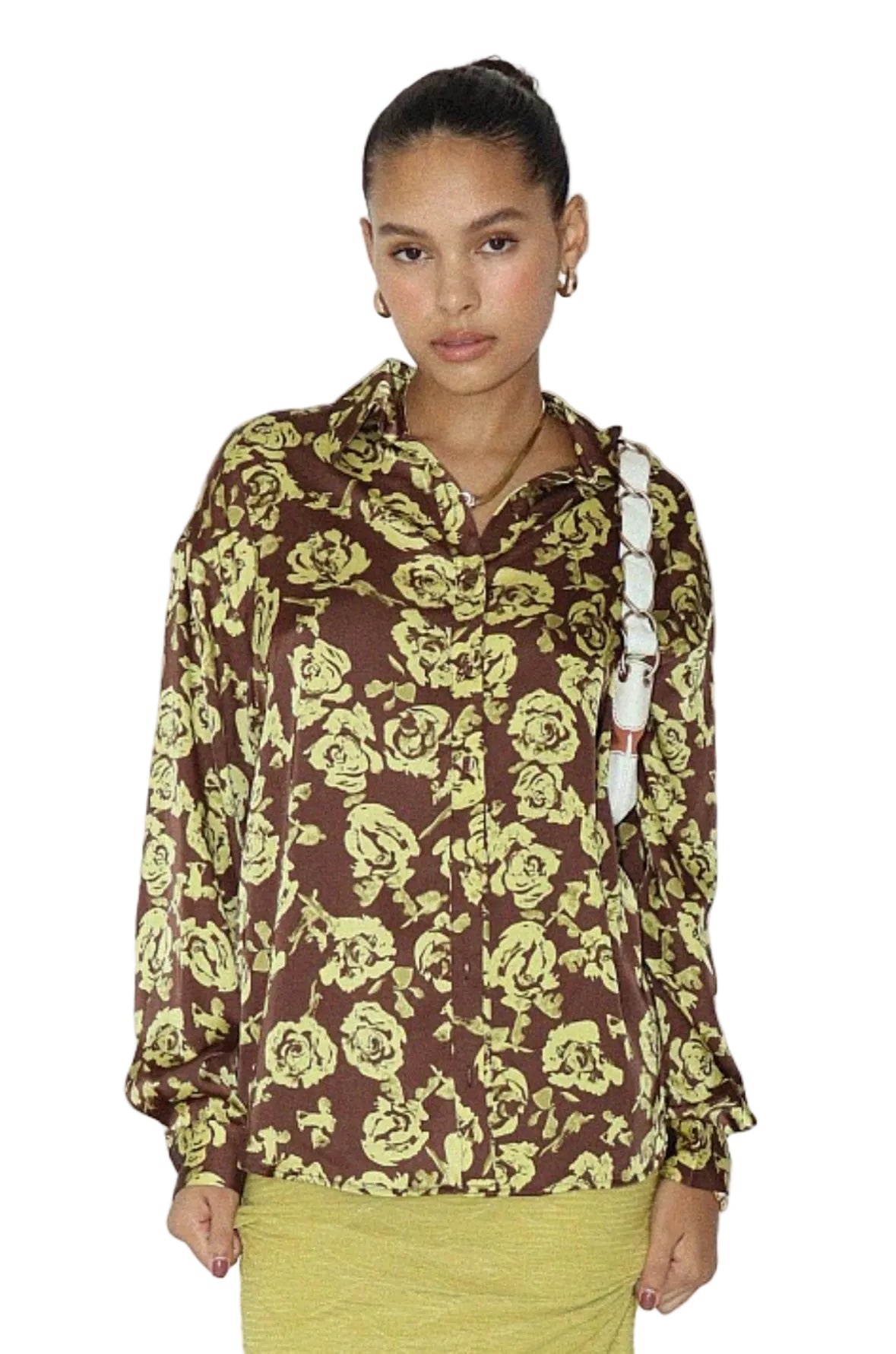 Brown with Yellow Rose Blouse by Bailey Rose