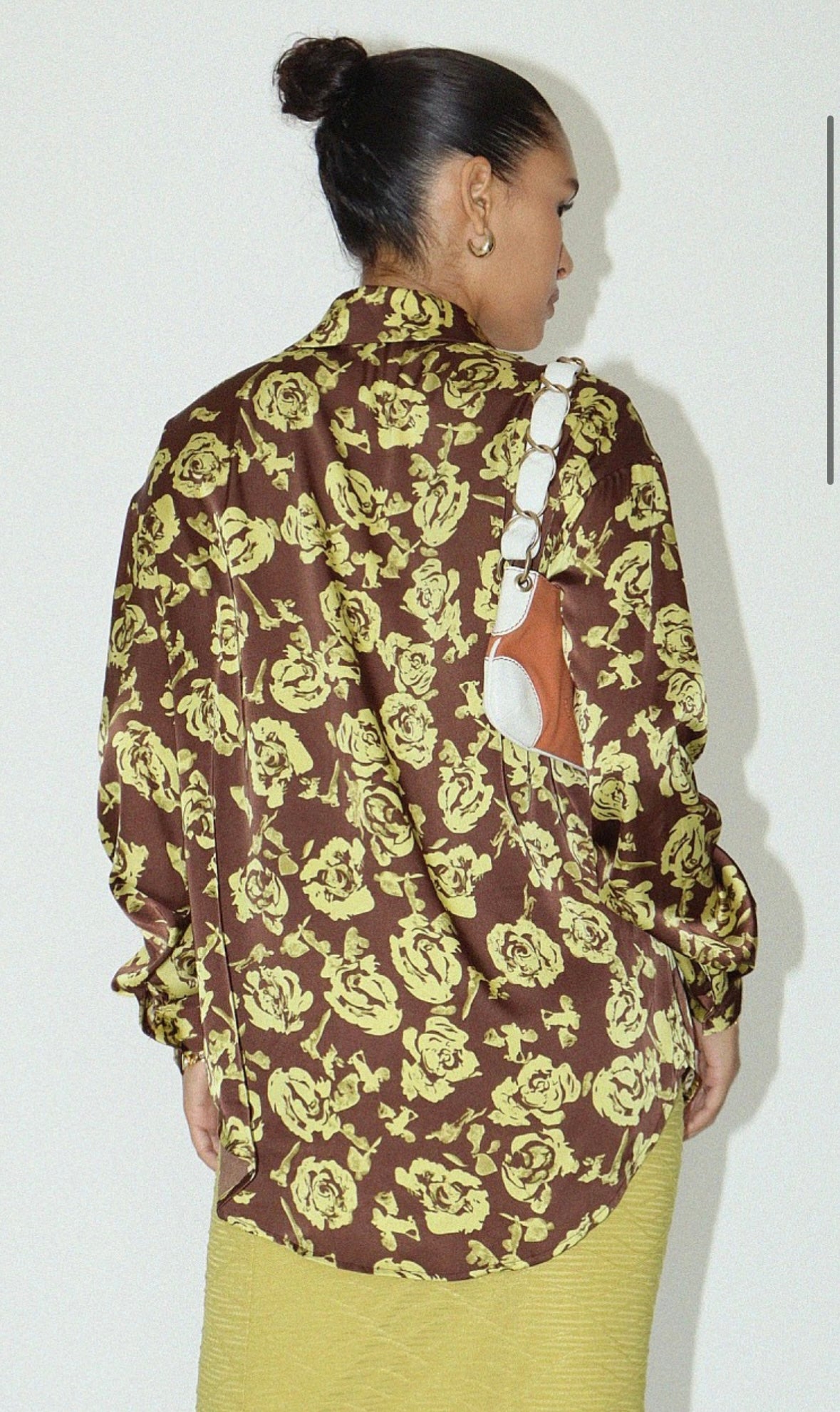 Brown with Yellow Rose Blouse by Bailey Rose