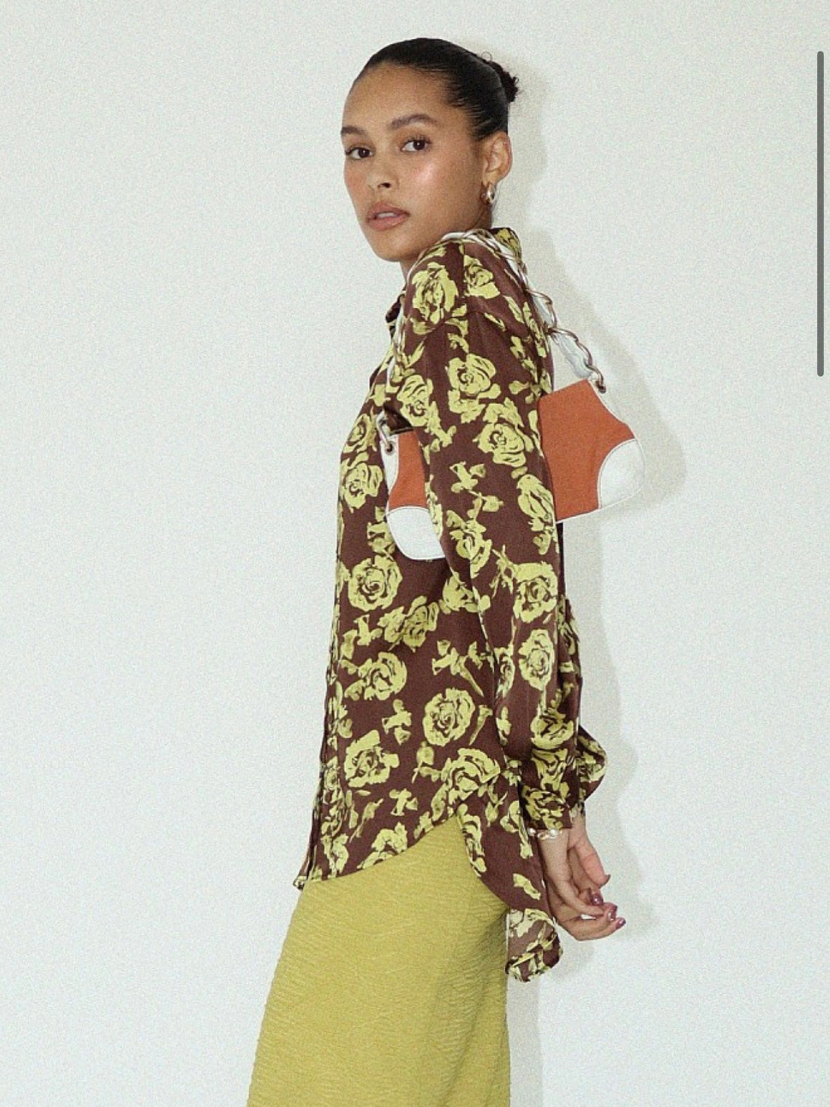 Brown with Yellow Rose Blouse by Bailey Rose