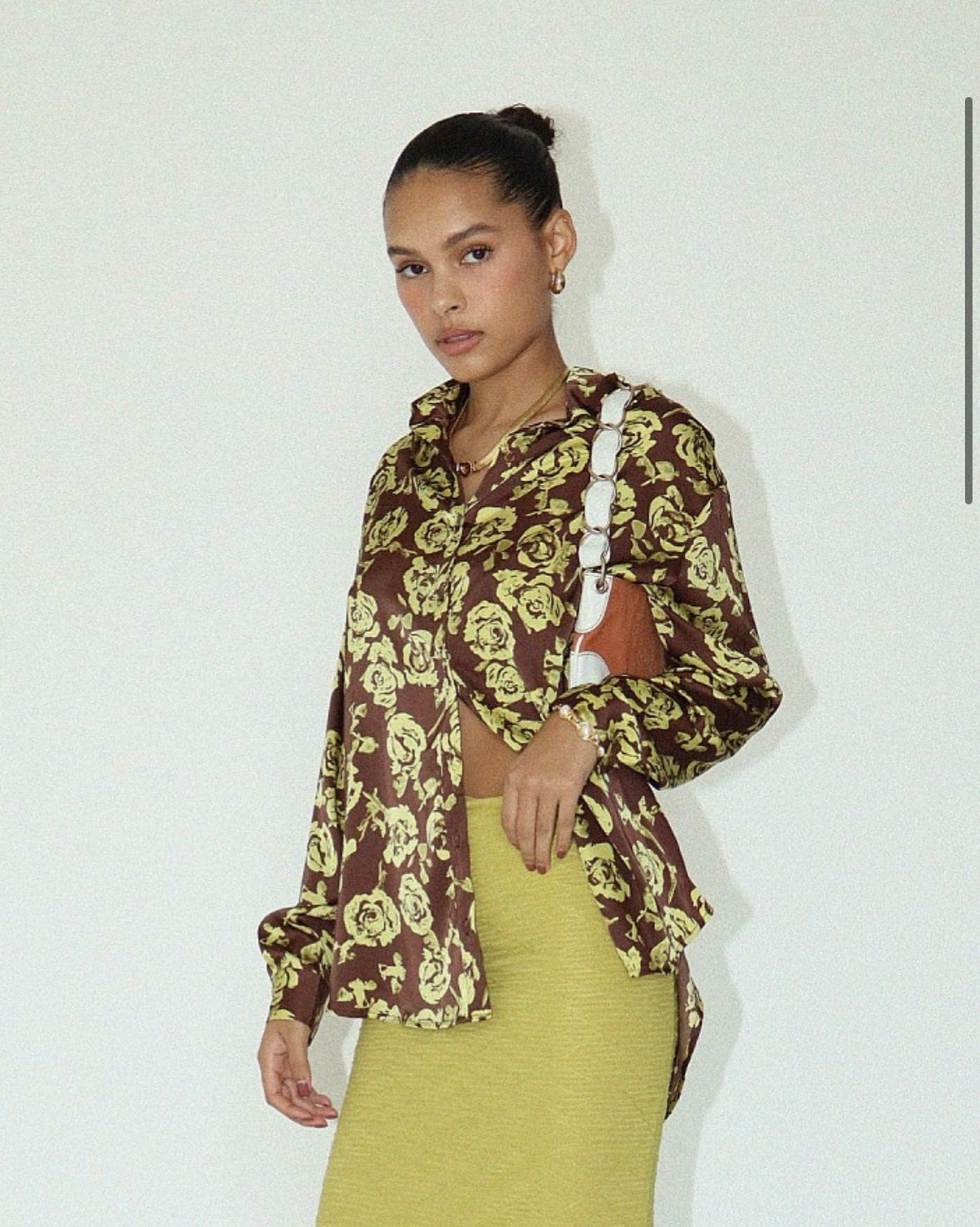 Brown with Yellow Rose Blouse by Bailey Rose