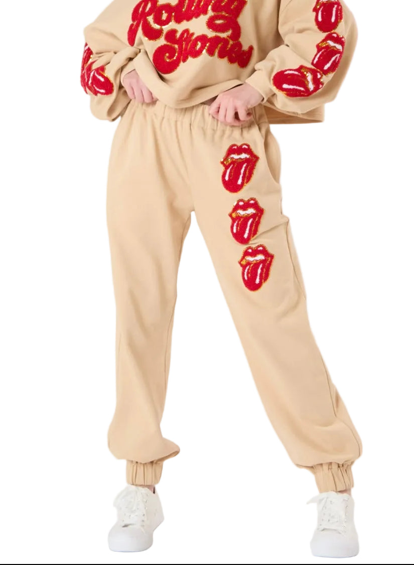 Licensed Rolling Stones Joggers by Fantastic Fawn