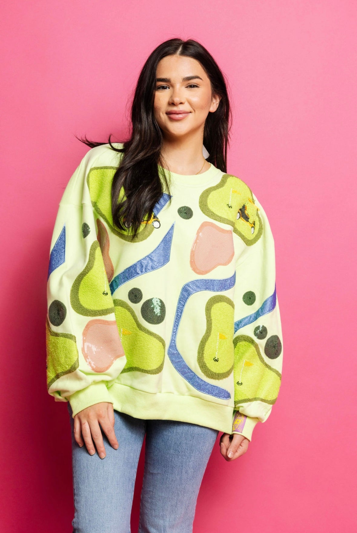 Queen of Sparkles Green Golf Course Sweatshirt