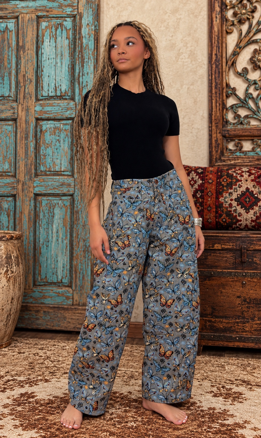 Tapestry Cargo Joggers - Butterfly