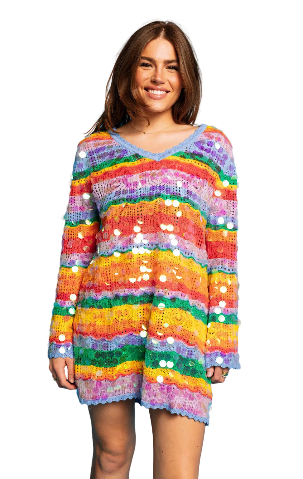 Queen of Sparkles Rainbow Paillette Dress