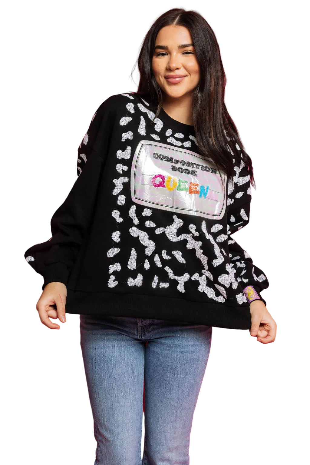 Queen of Sparkles Black Composition Book Queen Sweatshirt