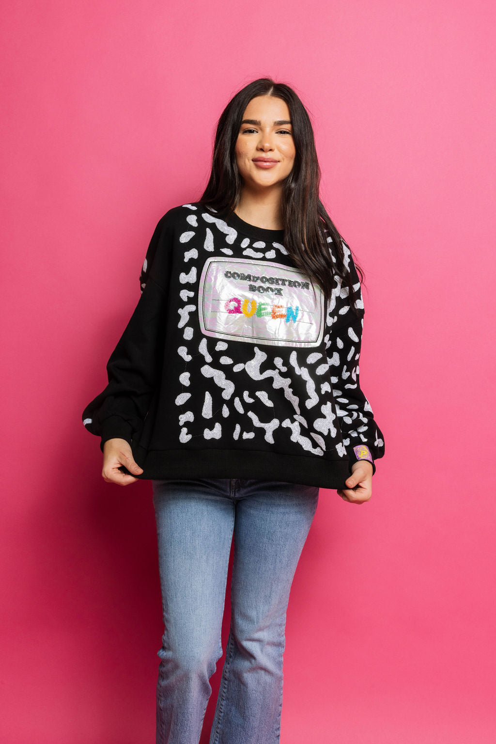 Queen of Sparkles Black Composition Book Queen Sweatshirt