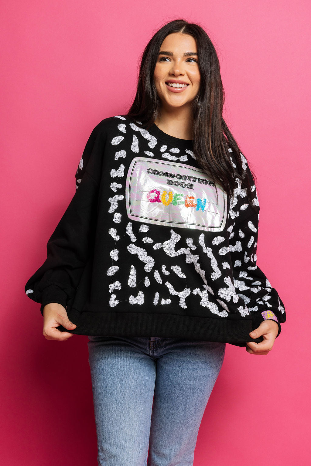 Queen of Sparkles Black Composition Book Queen Sweatshirt