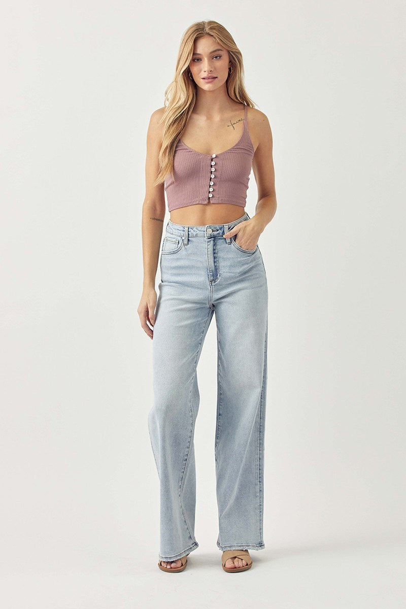 Risen High Rise Wide Flare - Light by Risen Jeans