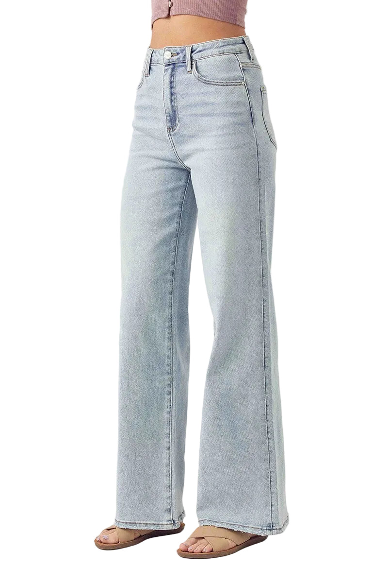 Risen High Rise Wide Flare - Light by Risen Jeans
