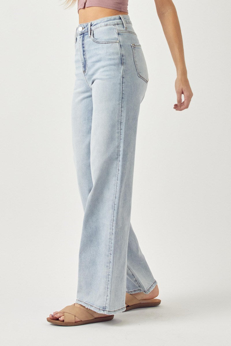 Risen High Rise Wide Flare - Light by Risen Jeans