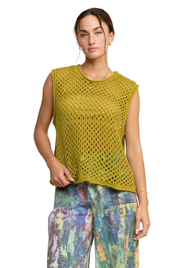 Mesh Knit Top - Golden Kiwi by Davi&Dani