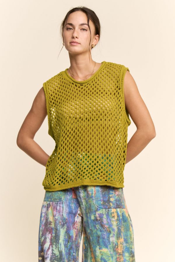 Mesh Knit Top - Golden Kiwi by Davi&Dani