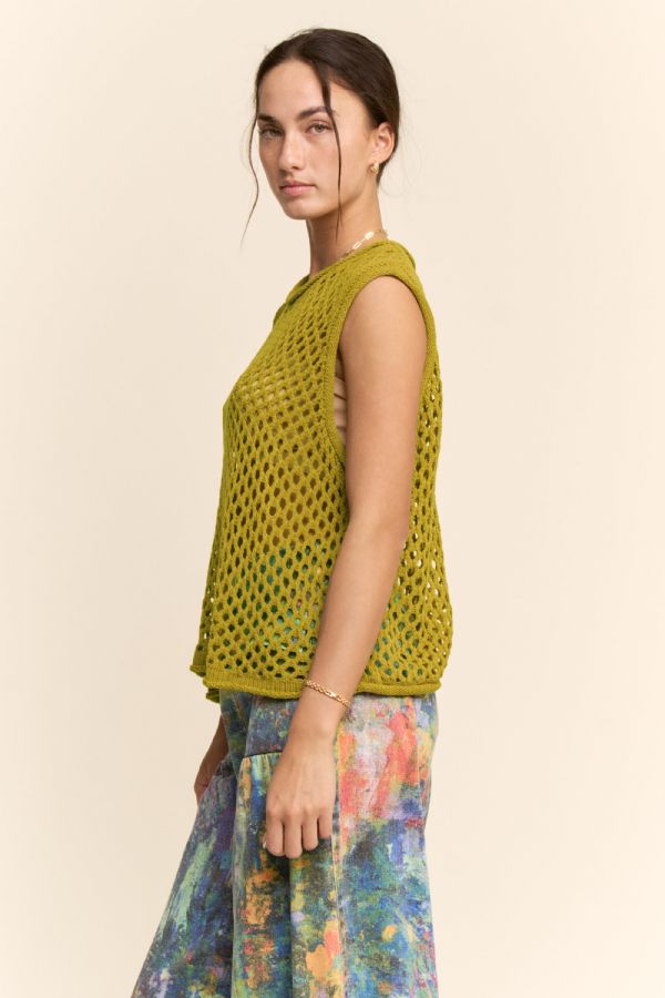 Mesh Knit Top - Golden Kiwi by Davi&Dani