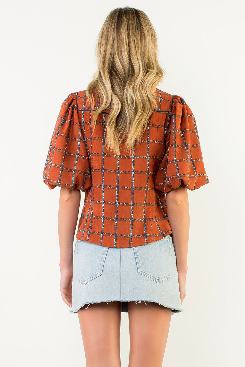Rust Corduroy Western Top