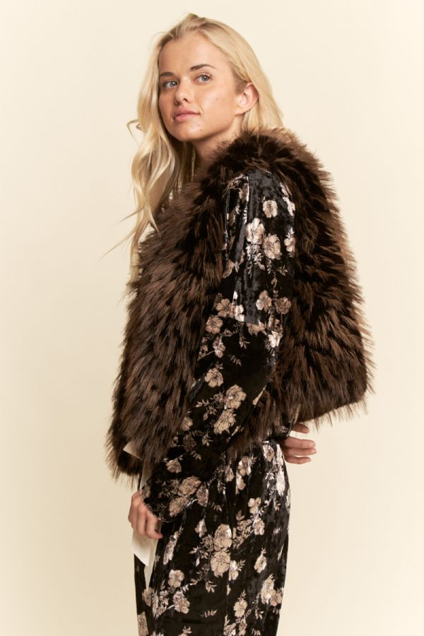 Chocolate Brown Faux Fur Statement Vest / Western Boho Layering Vest