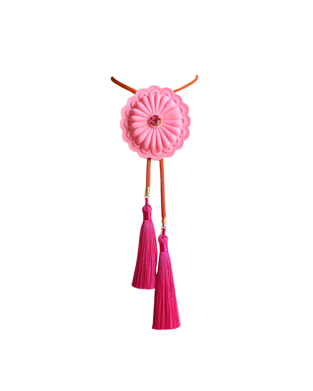 Concho Bolo Bubblegum Pink with Solar Orange & Fuchsia by Rahya Jewelry Design - Leopard Grove product image 01