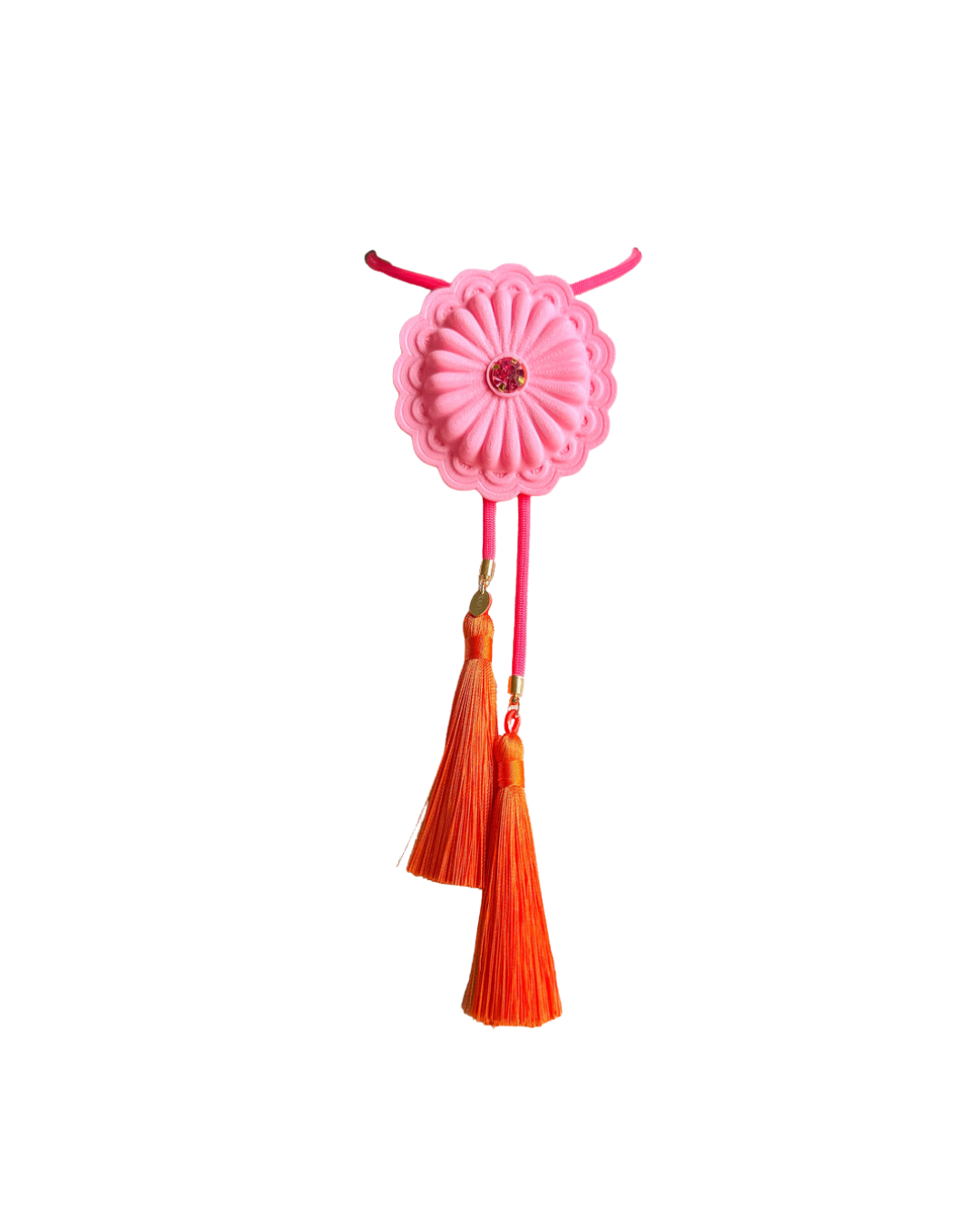 Concho Bolo Orange Citrus with Bubblegum Pink & Fuchsia by Rahya Jewelry Design - Leopard Grove product image 01