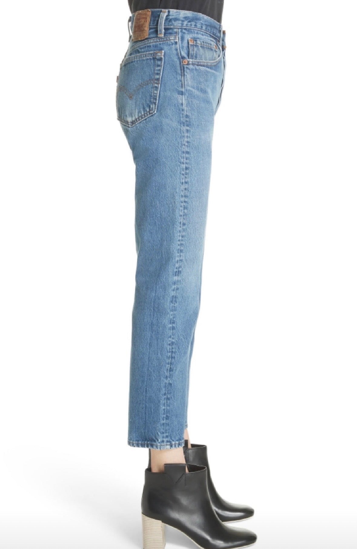 Elizabeth and James E*&J Vintage Levi's 501 jeans in blue denim side view