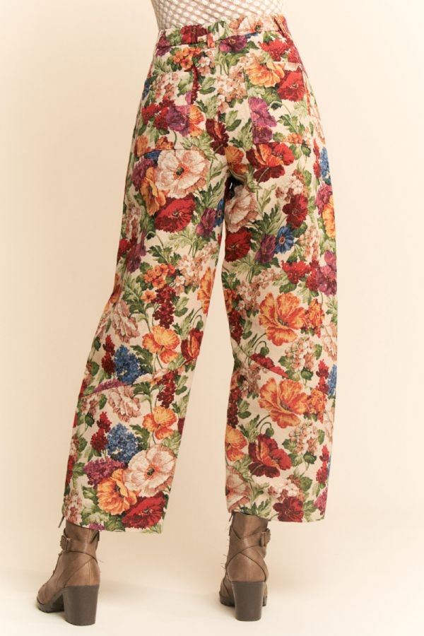 Tapestry Cargo Joggers - Floral Red & Pink by Davi&Dani