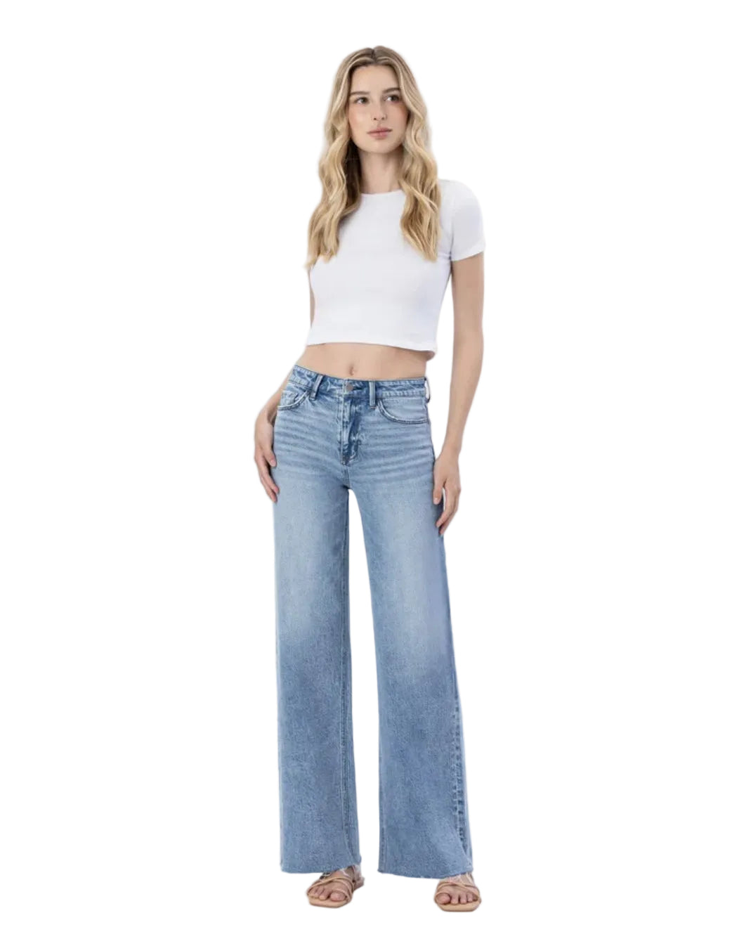 High Rise Wide Leg Jeans by Flying Monkey - Leopard Grove product image 03