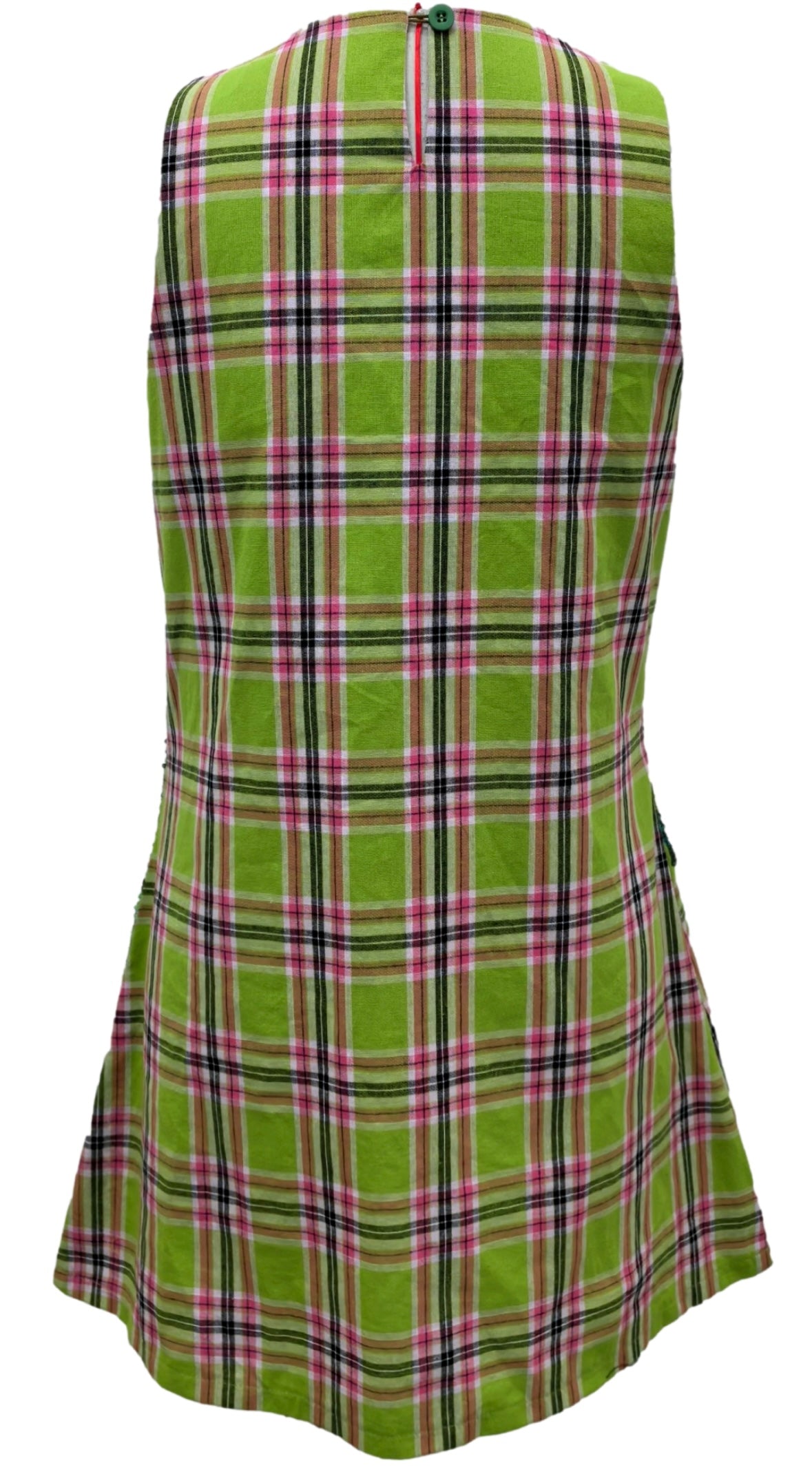 Queen of Sparkles Green Plaid Oversized Shamrock Cotton Tank Dress