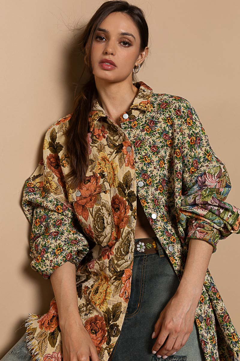 Floral Shirt Jacket