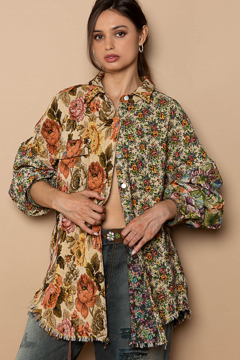 Floral Shirt Jacket