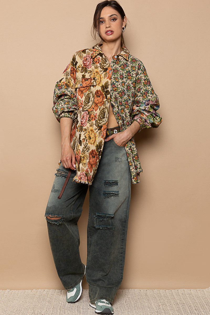 Floral Shirt Jacket