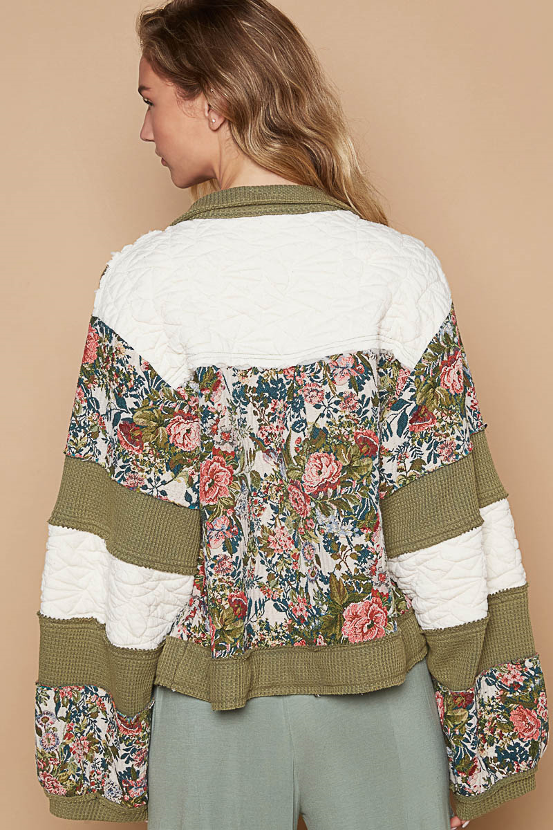 Floral Jacket in Olive