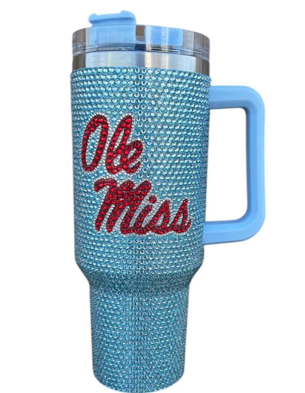 Licensed Blue & Red ‘Ole Miss’ Rhinestone Tumbler