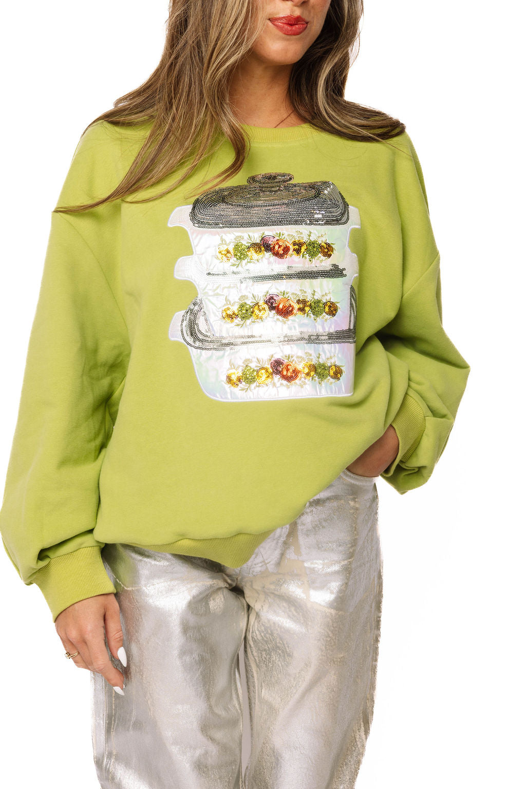 Queen of Sparkles Green Vintage Corningware Sweatshirt