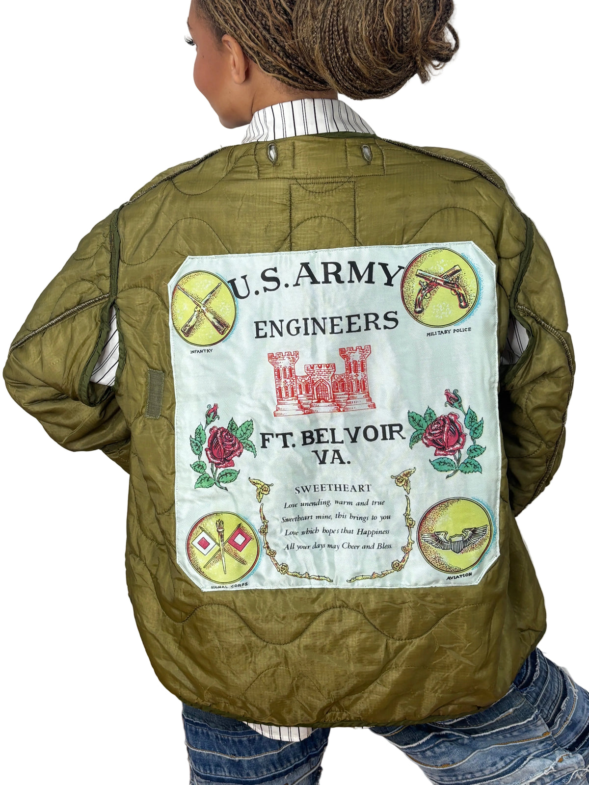 Military Heritage Honor Jacket by Leopard Grove - vintage military liner jacket image 03