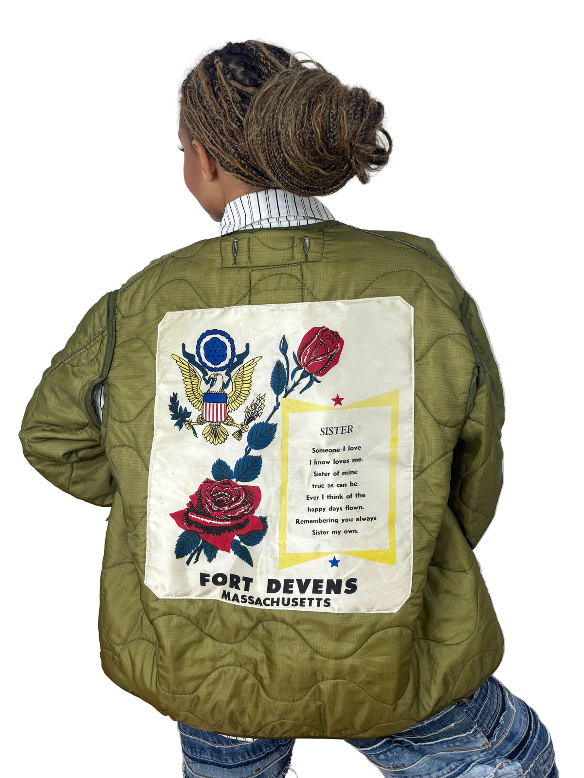 Military Heritage Honor Jacket by Leopard Grove - vintage military liner jacket image 06