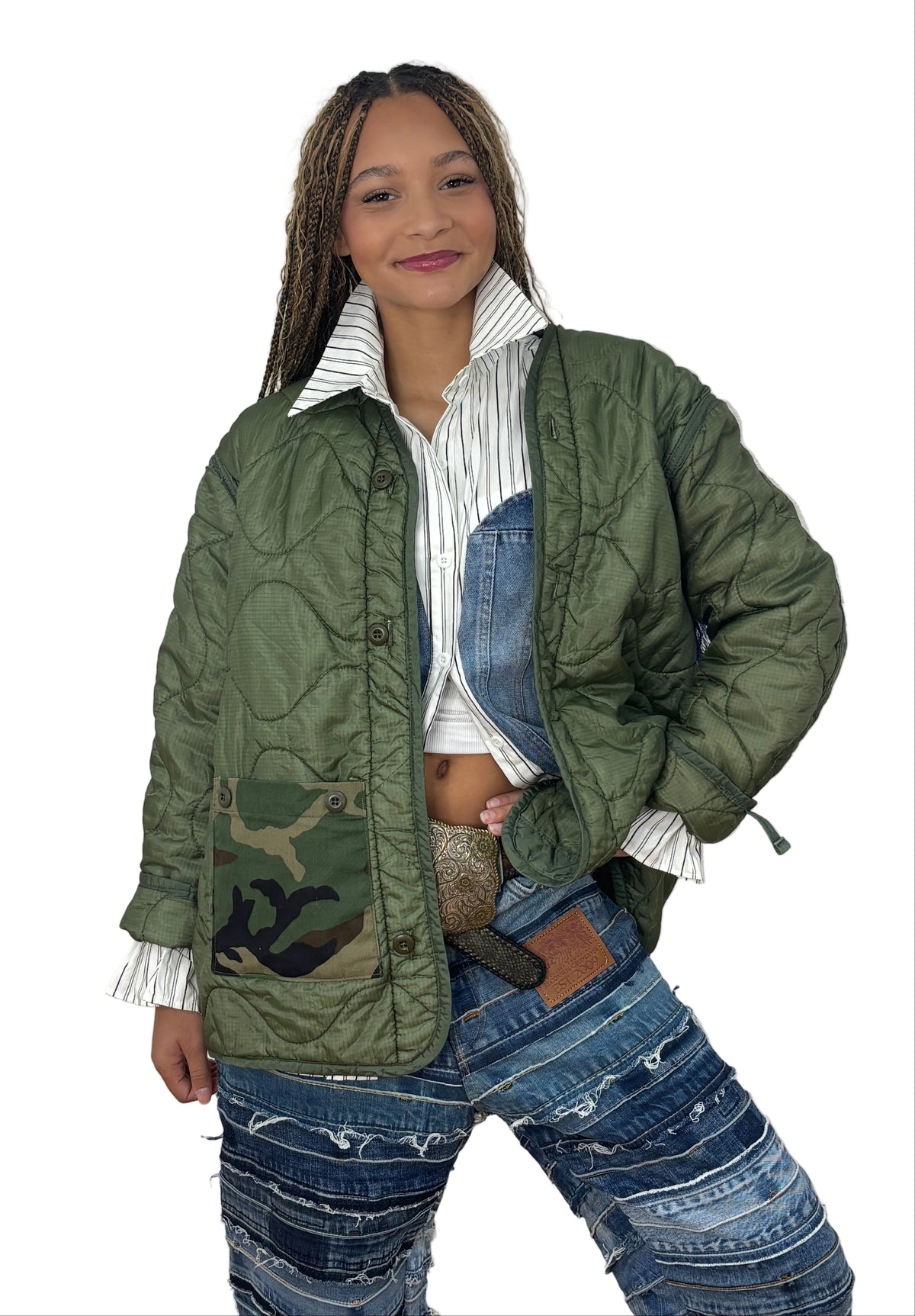 Military Heritage Honor Jacket by Leopard Grove - vintage military liner jacket image 14
