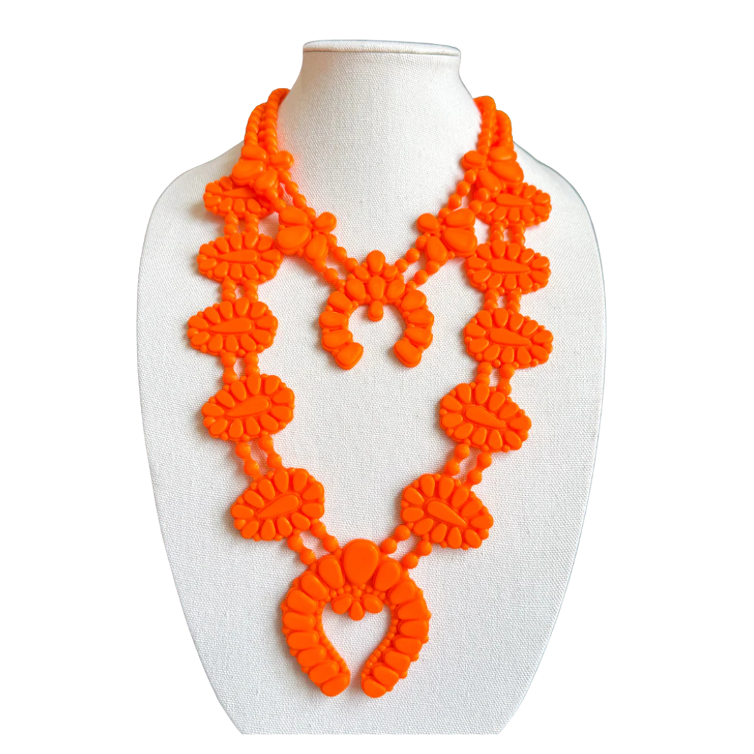 Night Bloom Necklace in Stardust Orange Citrus by Rahya Jewelry Design - Leopard Grove product image 02