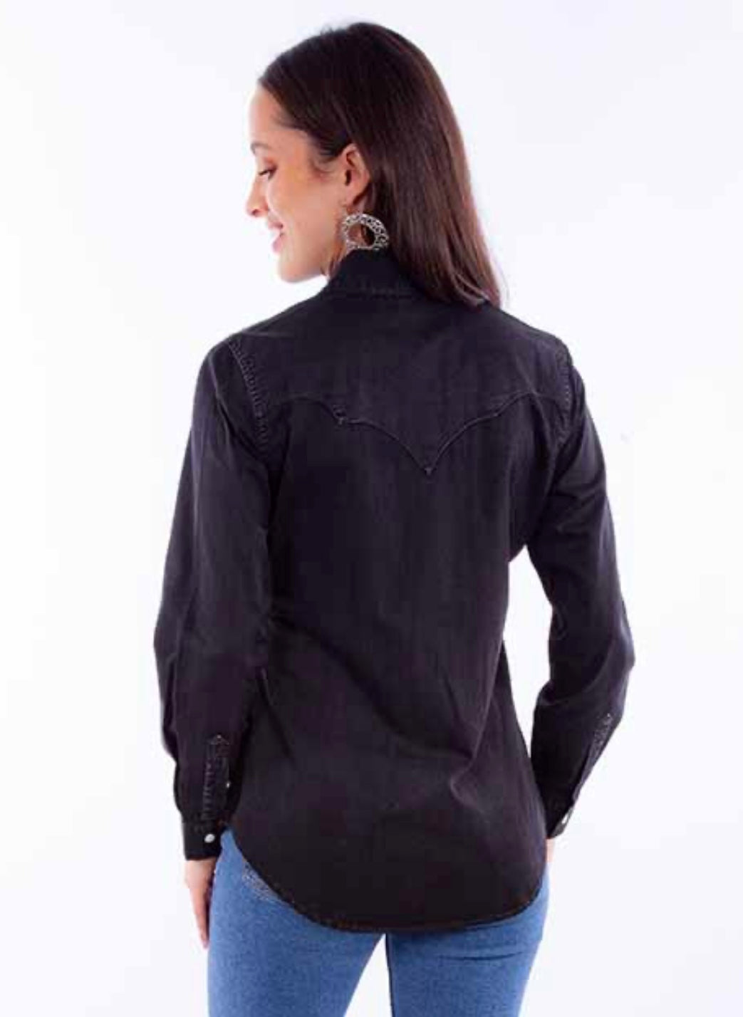 Pearl Snap Top in faded black by Scully product image 1.