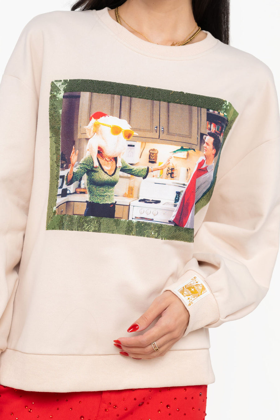 Queen of Sparkles Licensed Friends Monica Turkey Head Sweatshirt
