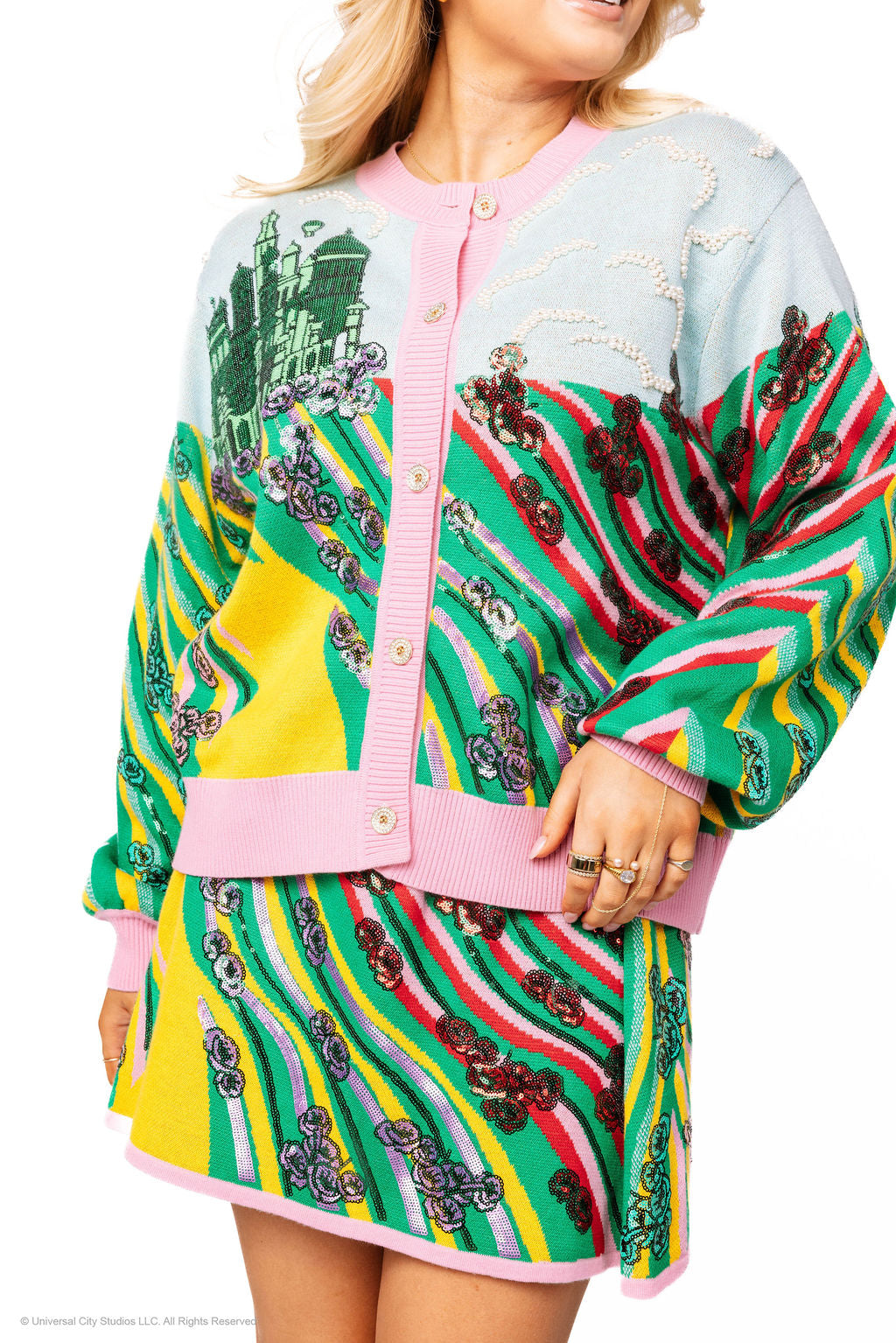Queen of Sparkles Licensed Yellow Brick Road to Oz Button Up Cardigan - Leopard Grove product image 03